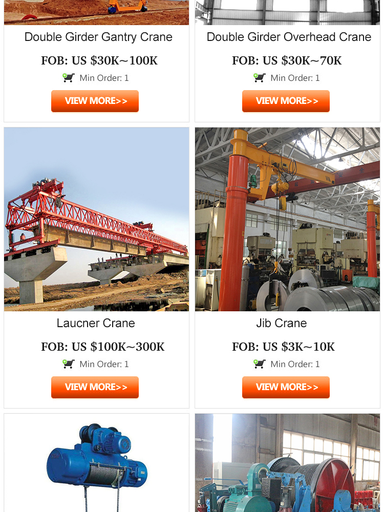 Customized travel 20 ton double girder overhead bridge crane price 